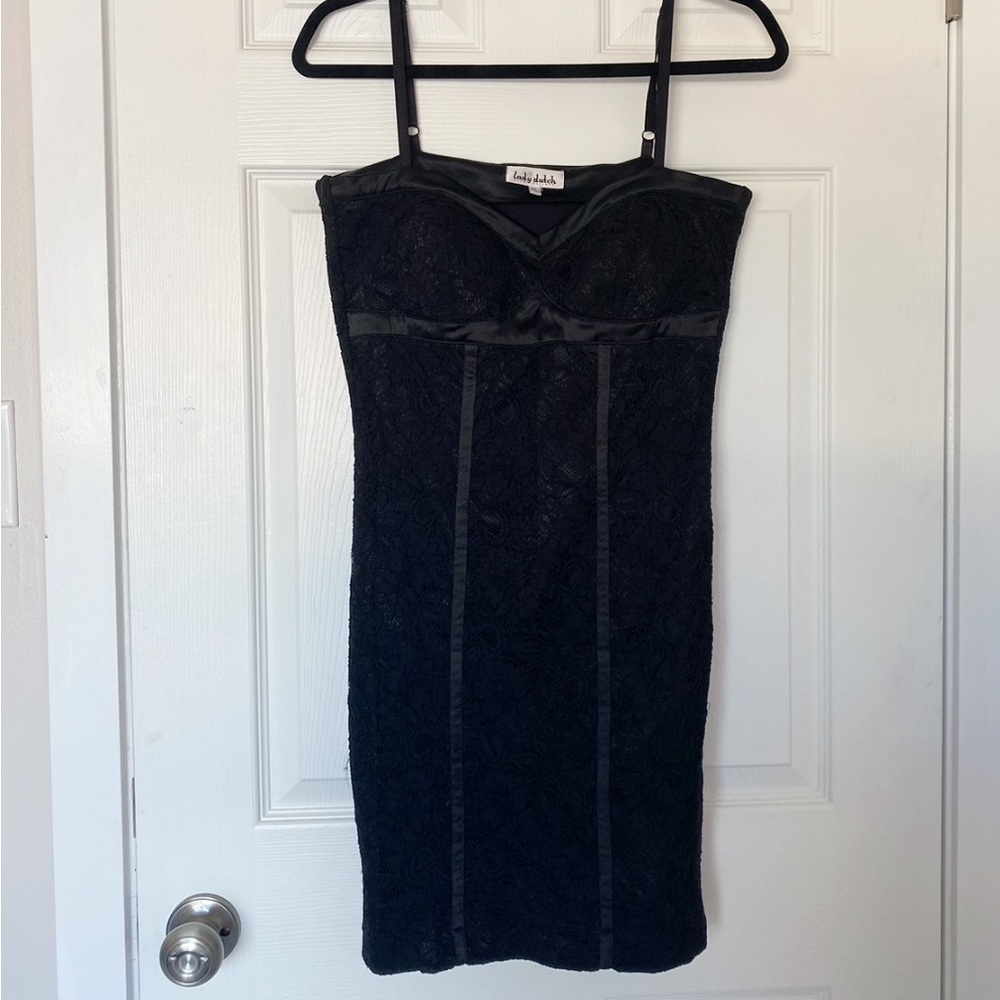 Lady Dutch High Society little black bustier style bodycon dress-size XS